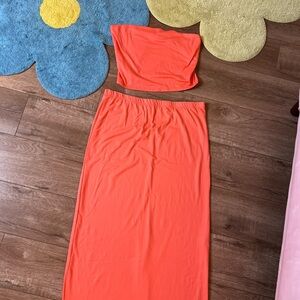 Vibrant Orange Two-Piece Set